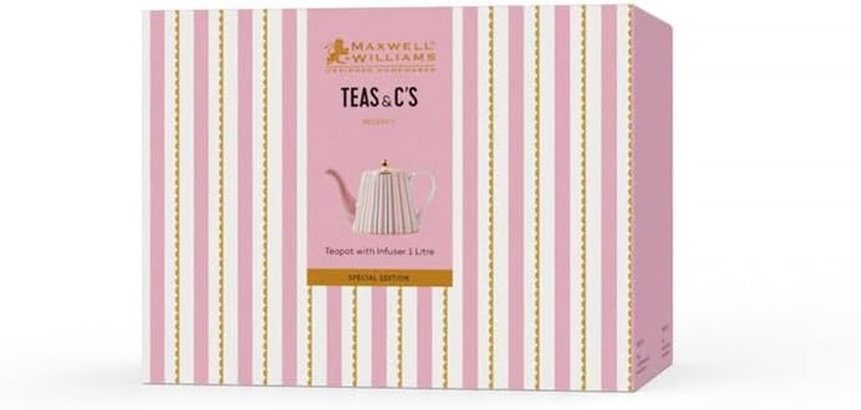 Maxwell & Williams Teas and C'S Regency Teapot with Infuser 1Lt Pink Gift Boxed image number 2