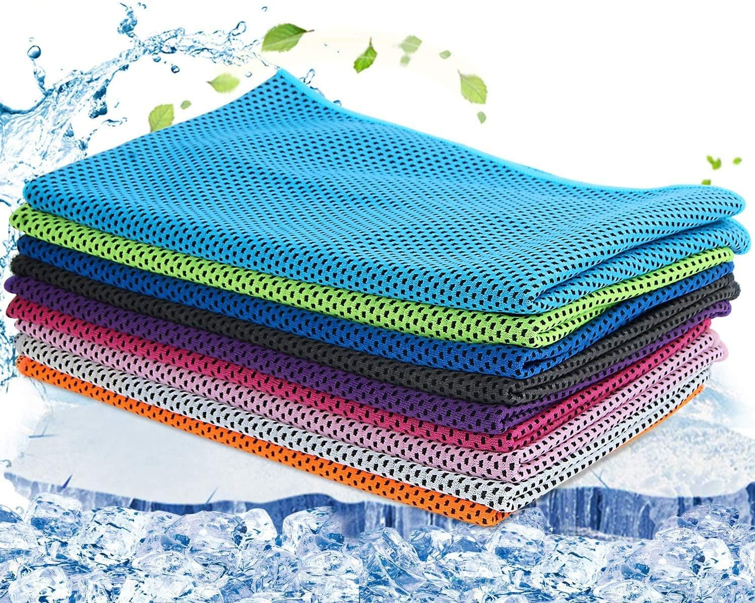 AUGSUN Cooling Neck Towels, 9 Pack Workout Towels for Gym Fast Drying Gym Towels Snap Cooling Sport Towels for Yoga Gym Fitness Running image number 5