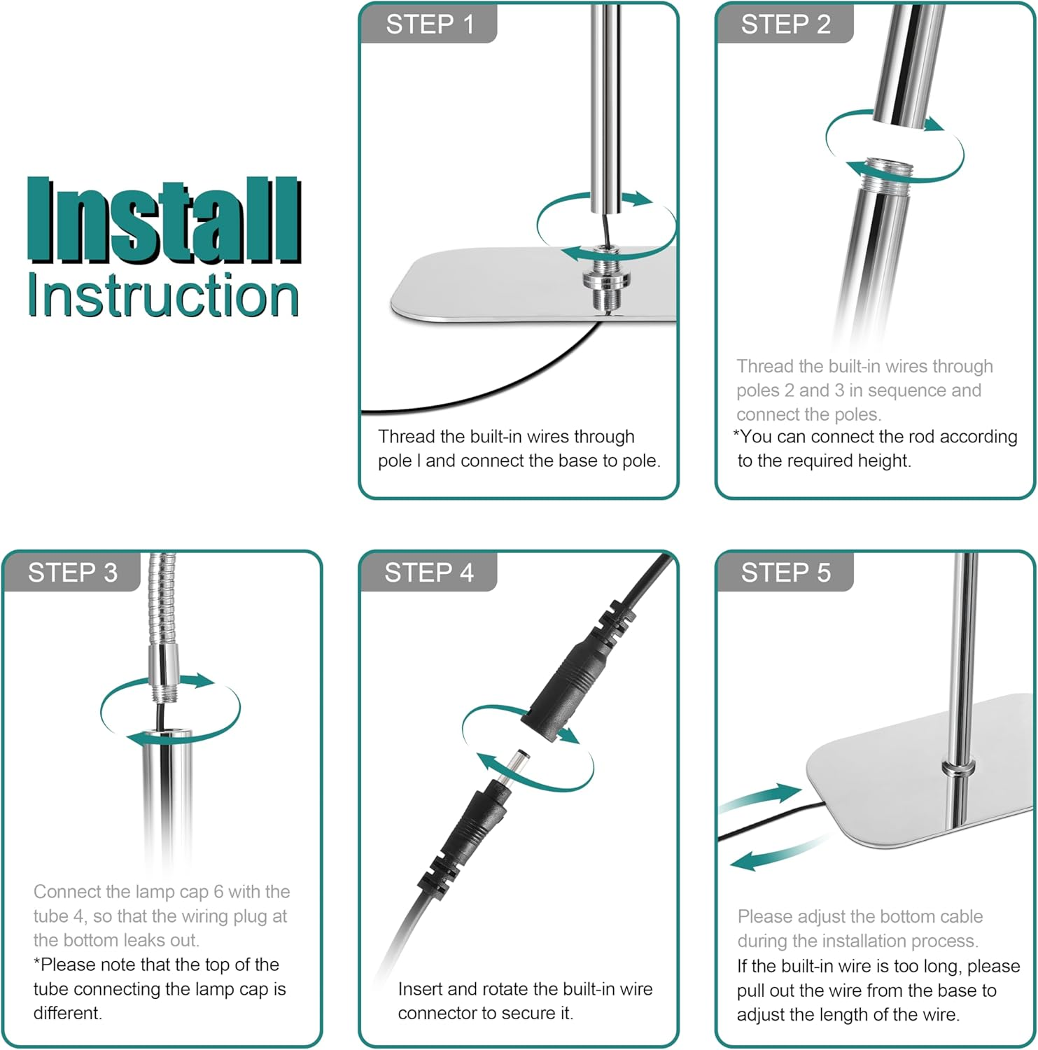 LED Full Spectrum Standing Grow Light, Silver Ring Plant Light with 3/9/12H Timer, 10 Level Dimmable, 60 Inch Height Adjustable, 3000K Floor Growth Lamp for Indoor Large Tall Plants image number 5