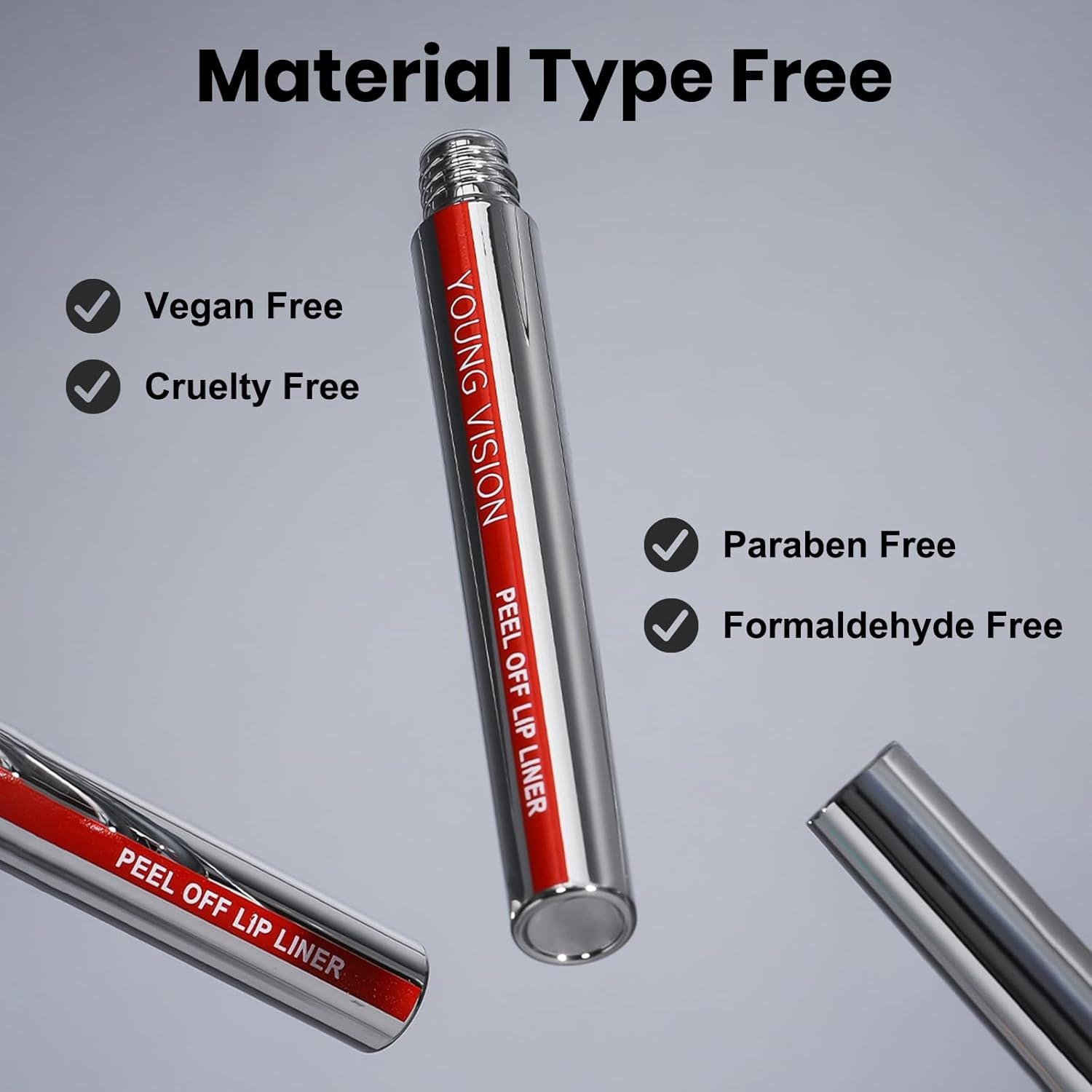 Lip Liner Stain Peel Off, Long Lasting Lip Tint, Waterproof, Transfer Proof, Highly Pigmented Non-Stick Color Tattoo Lip Tint Liner, Matte Finish - 03#Cherry image number 3