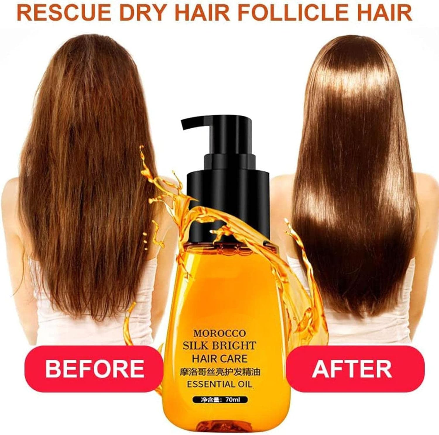 Argan Oil Hair Serums, Hydrating Argan Anti-Frizz Hair Serums Moisturizer, Daily Hair Oil for Softer, Smoother Hair Controls Frizz & Repairs Damaged Hair Heat Protection Dobooo image number 6