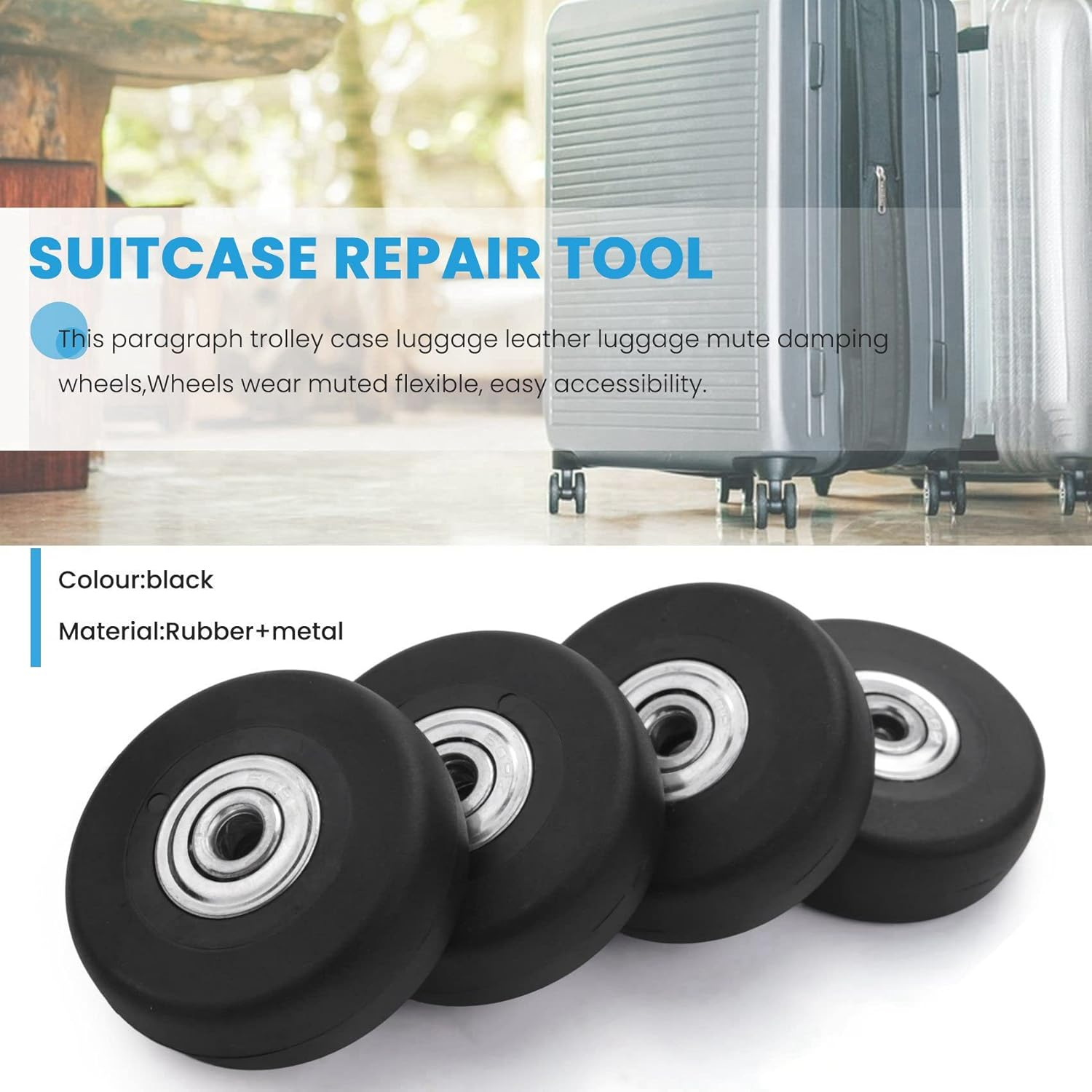 Barbuly OD 50Mm 24 Sets of Luggage Suitcase Replacement Wheels Axles Deluxe Repair Tool image number 2