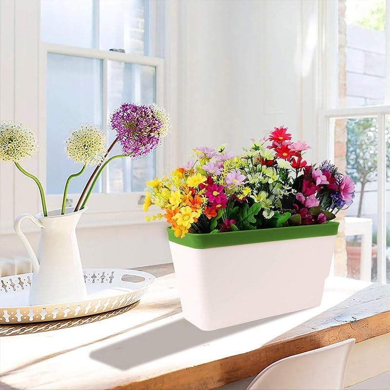 AIMALL Self-Watering Balcony Vegetable Pot for Growing Cilantro, Onions, Herbs, and Vegetables &ndash; Rectangular Special Box for Potted Plants &ndash; Convenient and Efficient Gardening Solution, 10.6 X 4.6 X 5 image number 5