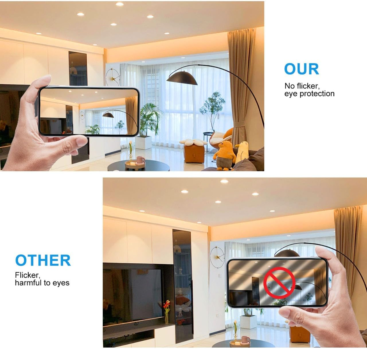 EXTRASTAR GX53 9W 3000K LED Bulb, Replaces 61W Halogen Lamp, GX53 LED Recessed Spotlight for Cabinet Lighting, 120&deg;, 820LM, AC 220V, Non-Dimmable, Cool White, Pack of 4 - Warm White 3000K image number 6