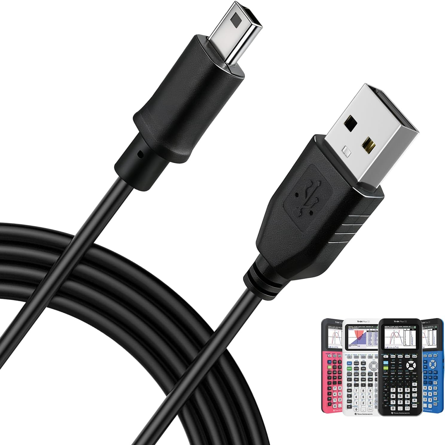 Ti 84 plus Ce Charger, Ti84 plus Ce Charger Cable for Texas Instruments Calculators TI84 plus TI-84 C Silver Edition TI 89 Titanium TI Nspire CX TI Nspire CX CAS Calculator Charger image number 6