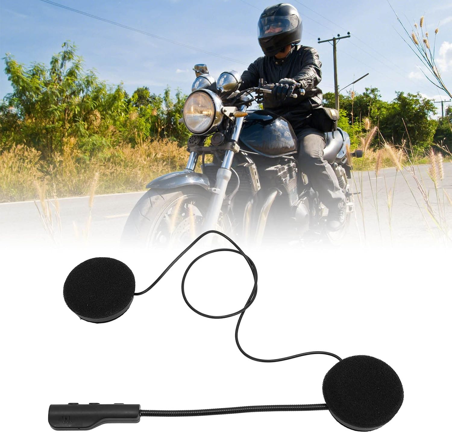 Annadue Motorcycle Helmet Bluetooth Headset, Motorcycle Headset Bluetooth 5.0 Headphones with Stereo Sound Hands-Free Car Answer Motorcycle Helmet Speaker for Sports Cycling Riding Skiing image number 2