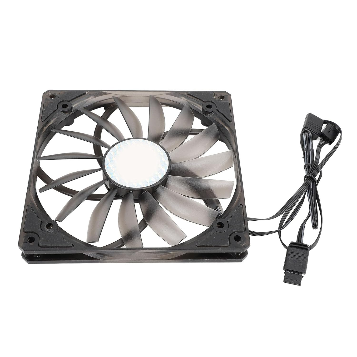 PWM ARGB Fan 15Mm Thin, 300‑1100RPM Smart PWM Control, Silent 15 Blade Design, Easy Install, for Computer Case &, Plug and Play (Black) - Black image number 4