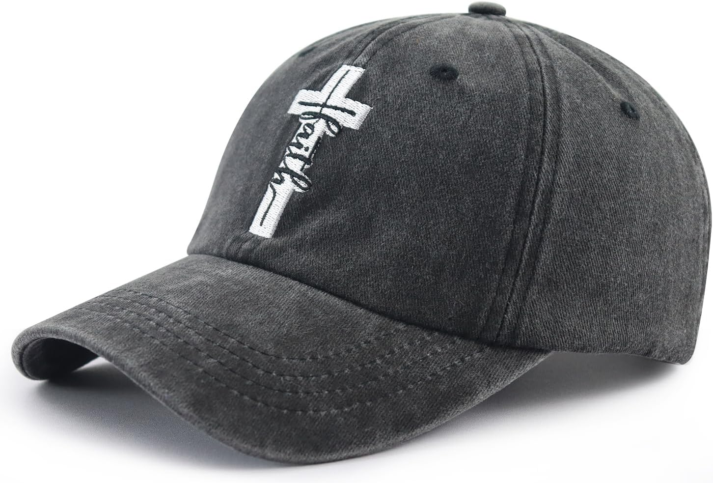 Jesus Cross Hat for Men Women, Funny Adjustable Cotton Embroidered Christian Religious Faith Baseball Cap - Pink image number 3