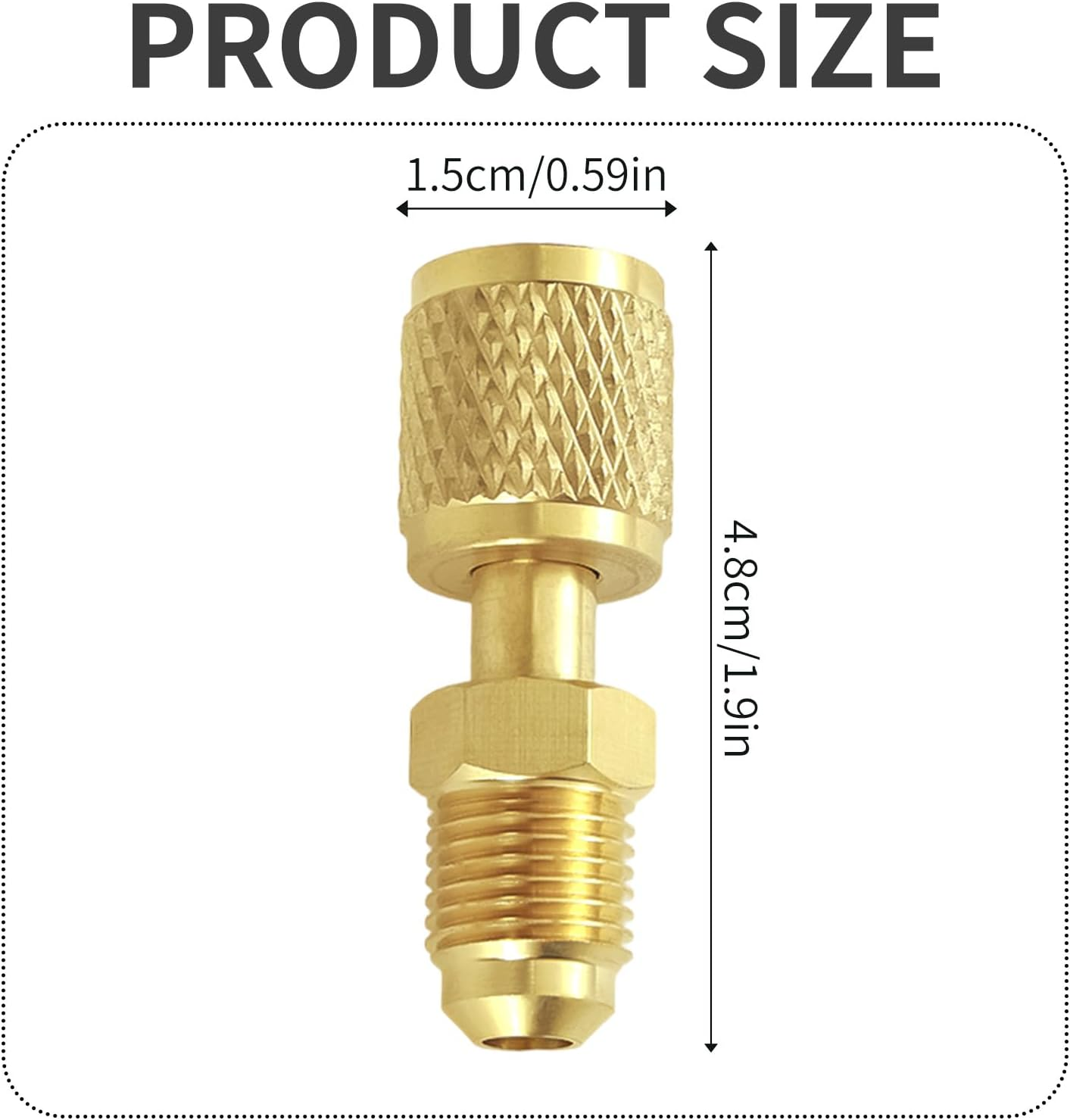 2 Pcs R32 & R454B Refrigerant Brass Adapter, 1/4" Internal Thread to 1/4" External Thread Quick Connect Fittings for Mini Split Systems AC Vacuum Pump & Gauge Hose Connector image number 1