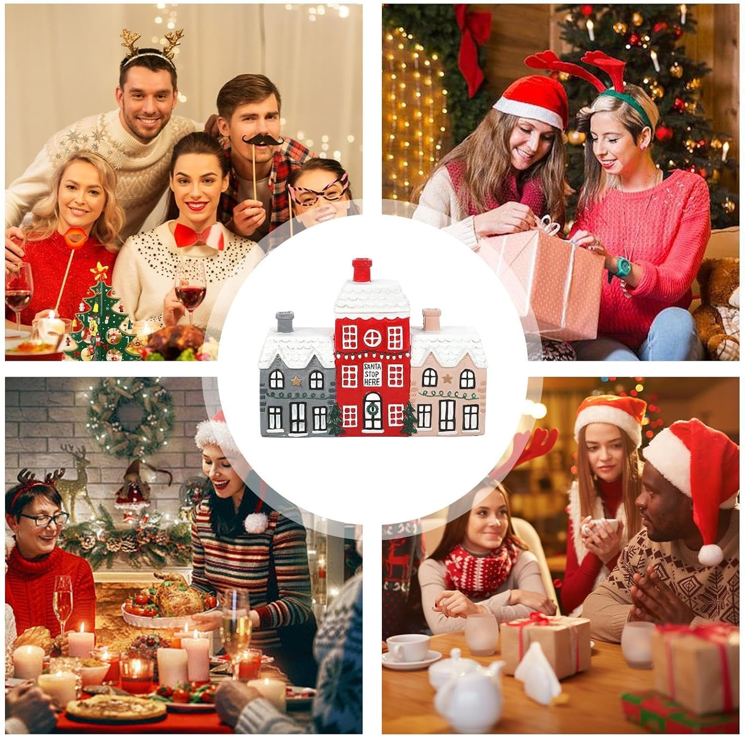 Cabin Incense Burner - Resin House Incense Holder,Winter Log Cabin Incense Burner, Resin Incense Burner, Red House Christmas, Cute, Festive Decor