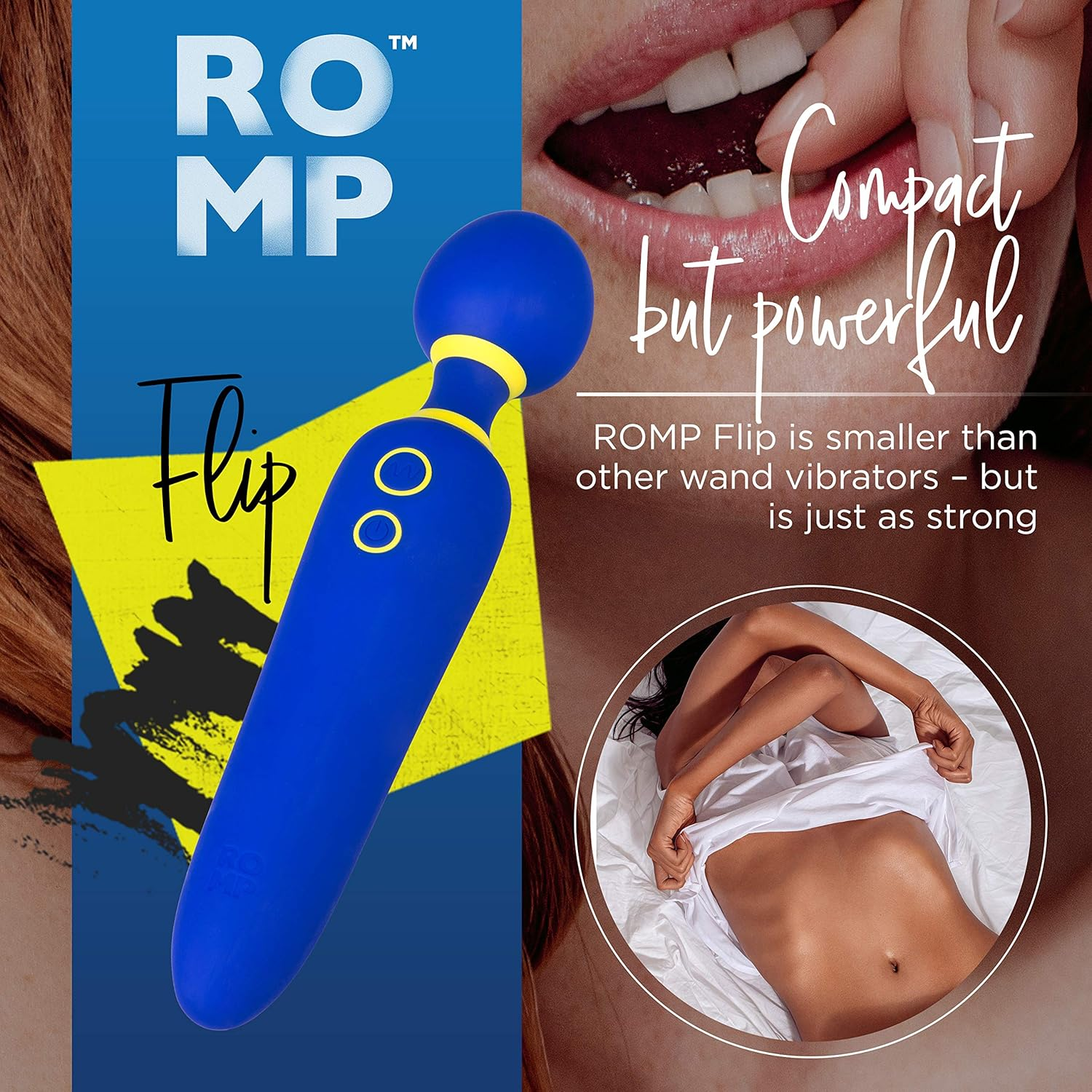 ROMP Flip Wand Vibrator for Women - Vibrating Sex Toy for Clitoral Stimulation - Wand Massager with 6 Vibration Modes - Whisper Quiet & Waterproof image number 1