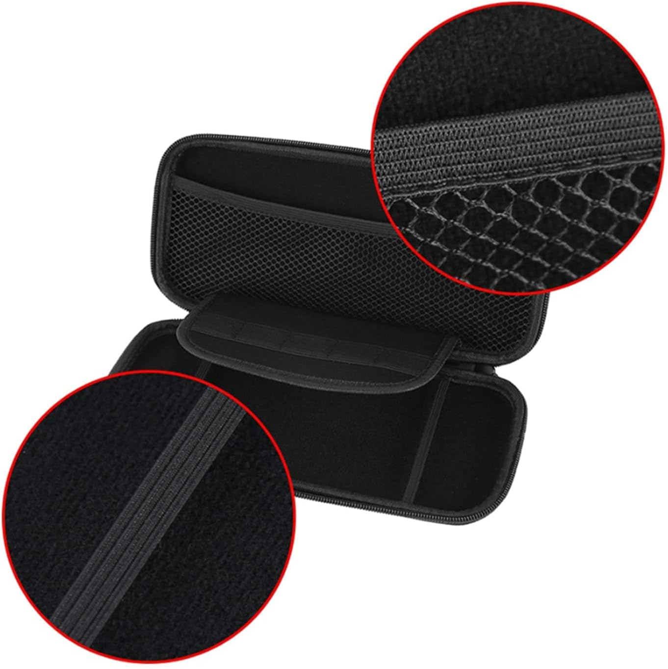 Protective Carrying Case for Nintendo Switch Oled/Regular/Lite &ndash; Premium Hard Shell Travel Case with 5 Game Card Slots, Velvet Flap & Slim 50Mm Design (Black) - Black image number 6