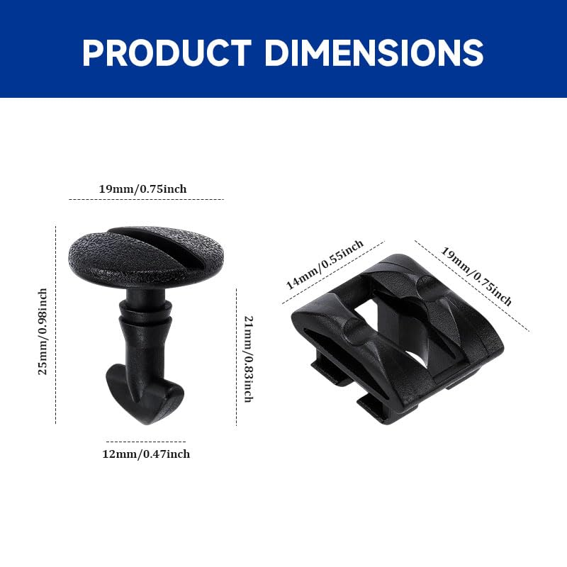 4 Sets of Rear Bumper Decorative Lock Clips, Retainer Insert Fasteners for Land Rover Discovery 3, 4, Freelander 2 and Range Rover Sport image number 1