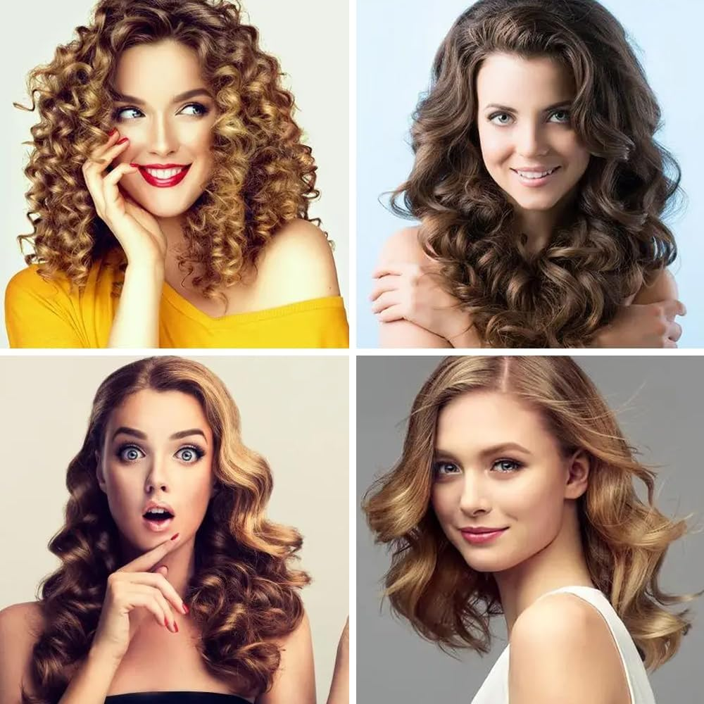 Curls without Heat, 2 Pieces Heatless Curls Band, Non-Slip Heatless Curlers with Hairpin Curlers Overnight for Long Medium Hair 100 X 3 Cm Blue Pink