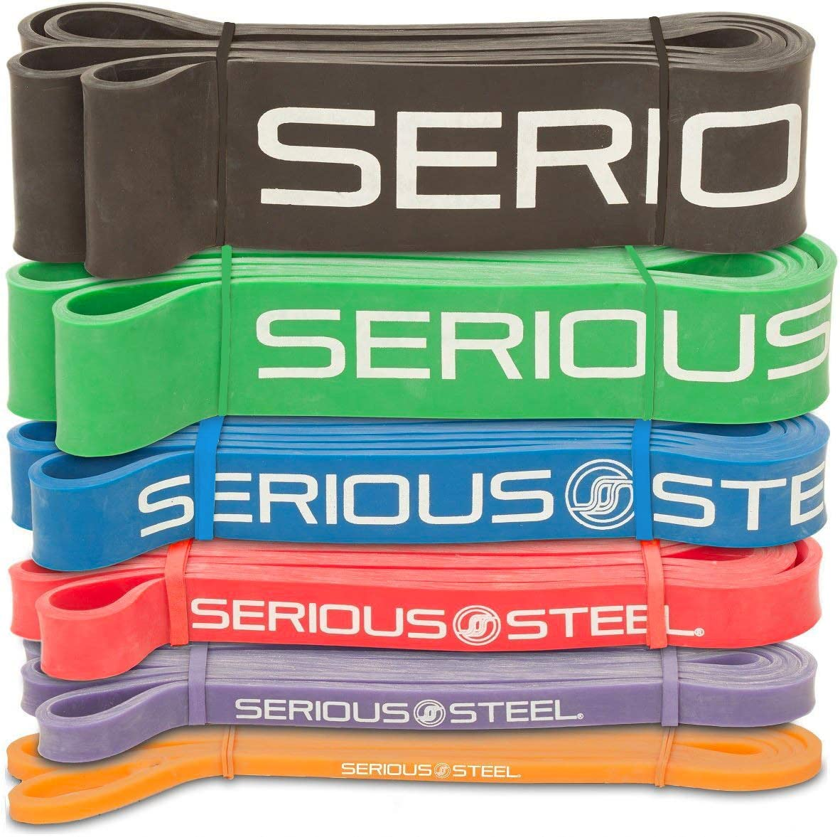 Serious Steel Assisted Pull-Up Band, Resistance & Stretch Band | Powerlifting Bands | Pull-Up and Band Starter E-Guide INCLUDED (Single Unit) 41-Inch