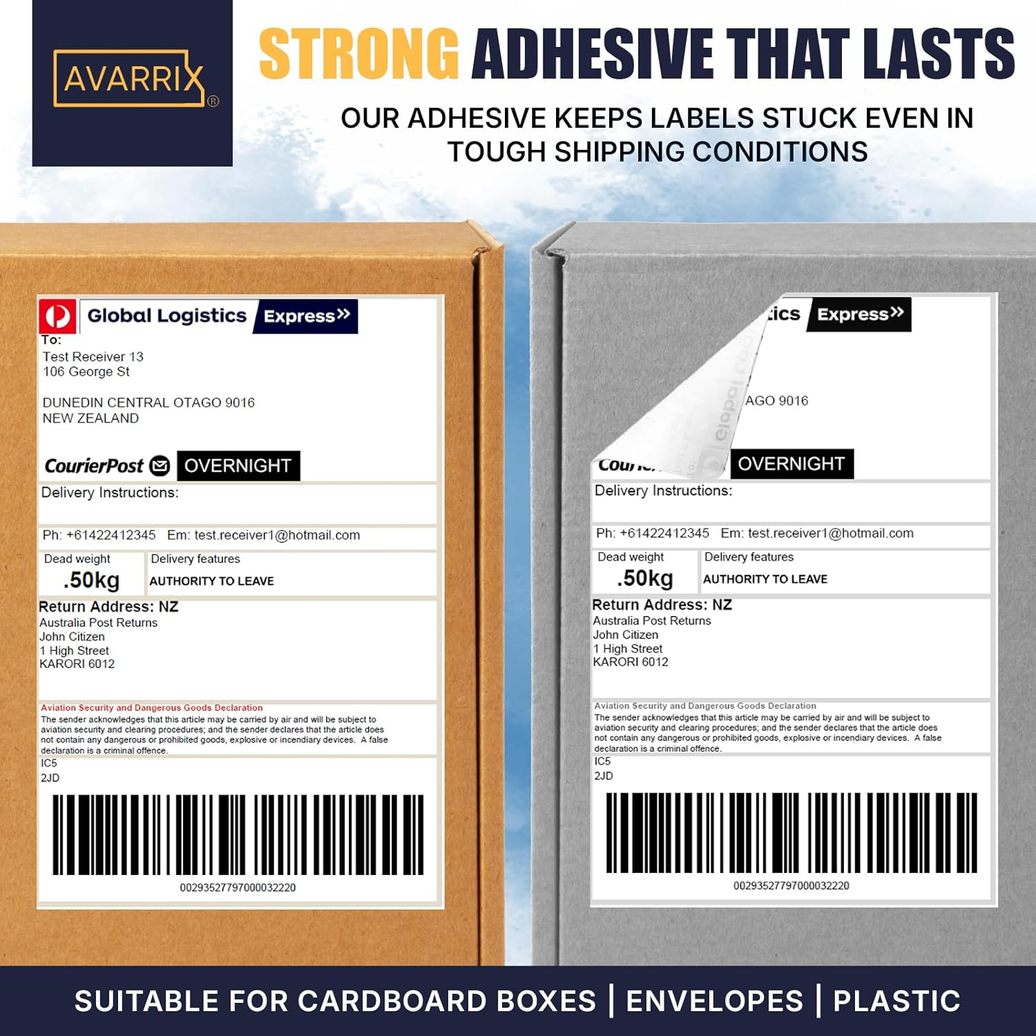 Avarrix Australia 4"X6" Thermal Shipping Labels 2 Pack, Direct Thermal, 220 Labels/Roll, Compatible with Dymo, Rollo, Zebra, Perforated, Permanent Adhesive, for Shipping, Logistics & E-Commerce image number 1