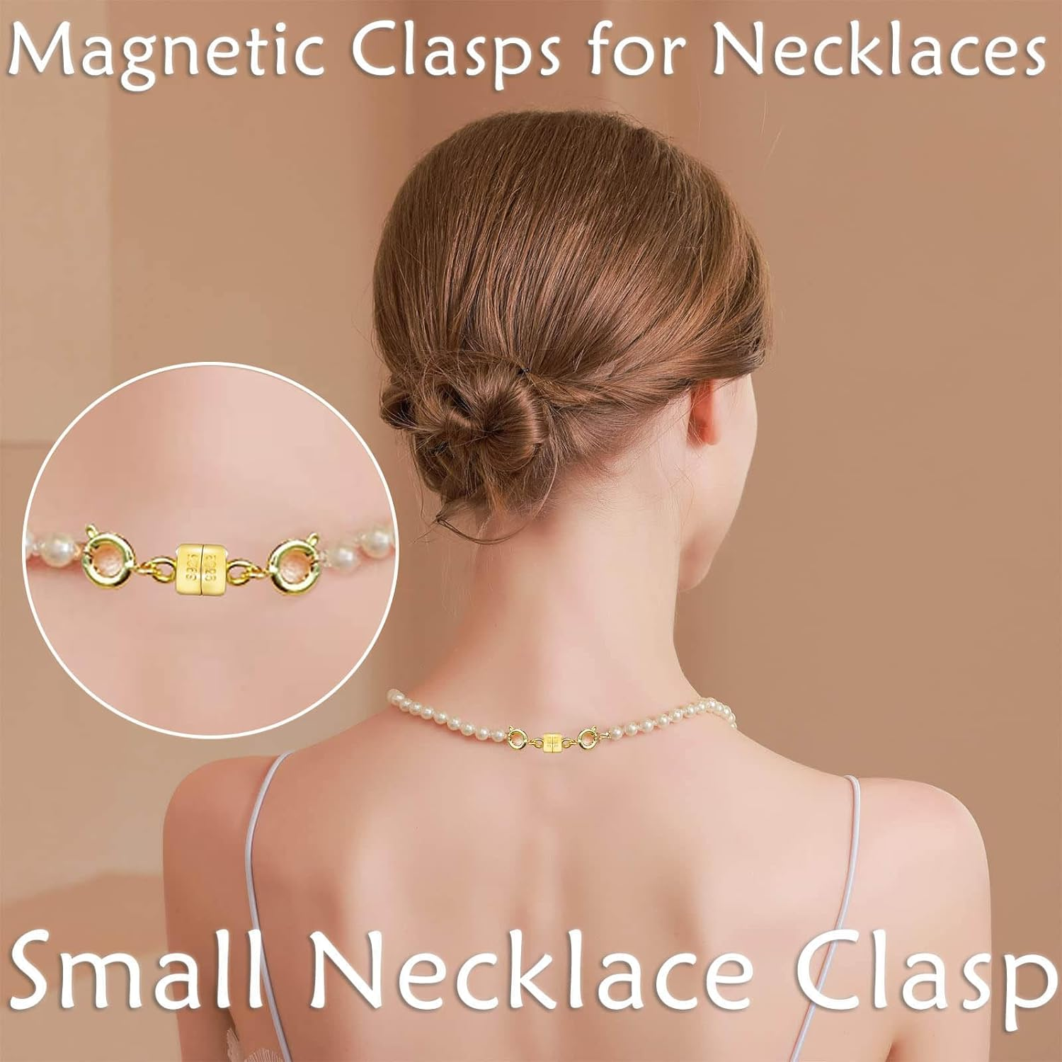 Qulltk Double Magnetic Necklace Clasps and Closures 14K Gold and Silver Bracelet Extender Jewelry Clasps Converters for DIY Jewelry Making - 16Pcs | 8Gold  8Silver image number 2