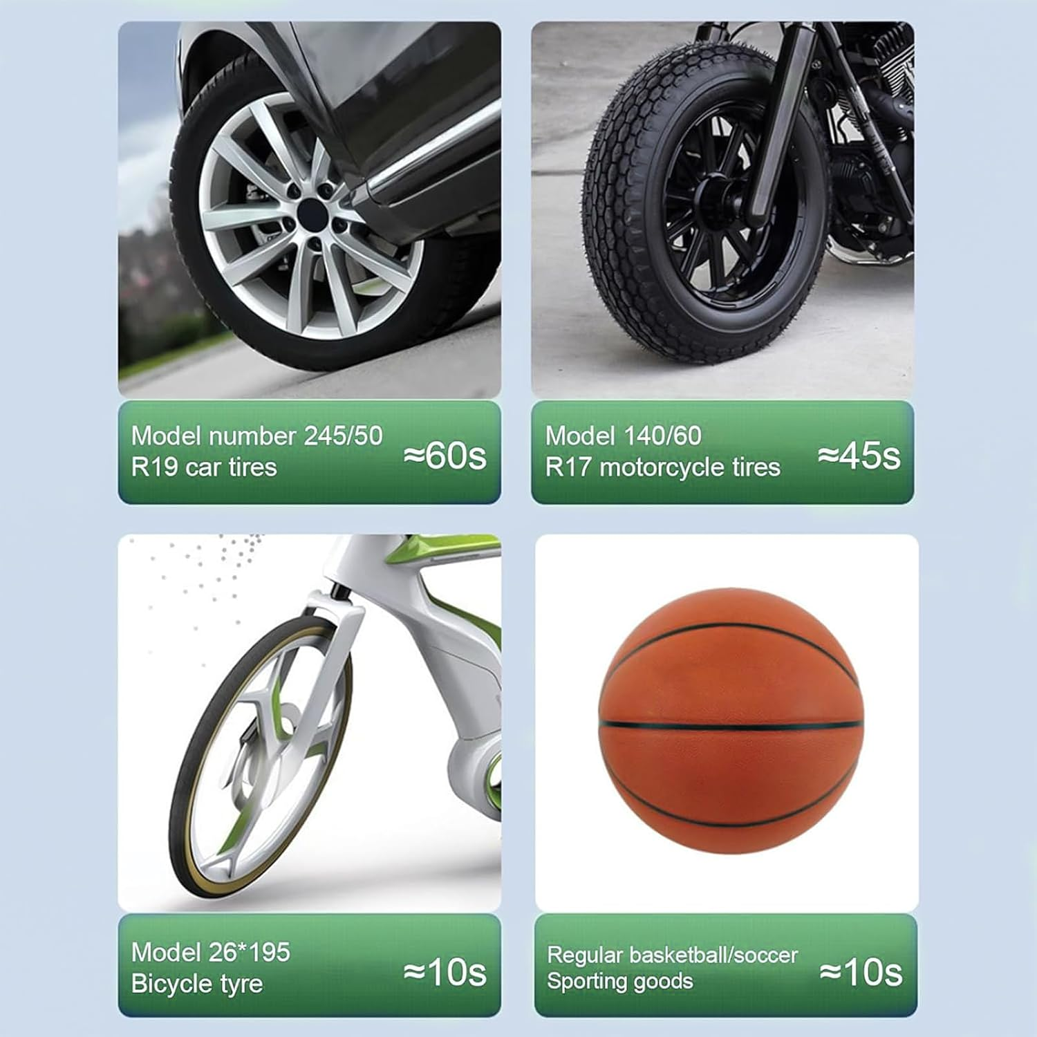 Tire Inflator Portable Air Compressor with Digital Pressure Gauge, Rechargeable Battery, 150PSI Portable Tire Inflator for Car, Cordless Bike Tire Pump image number 4