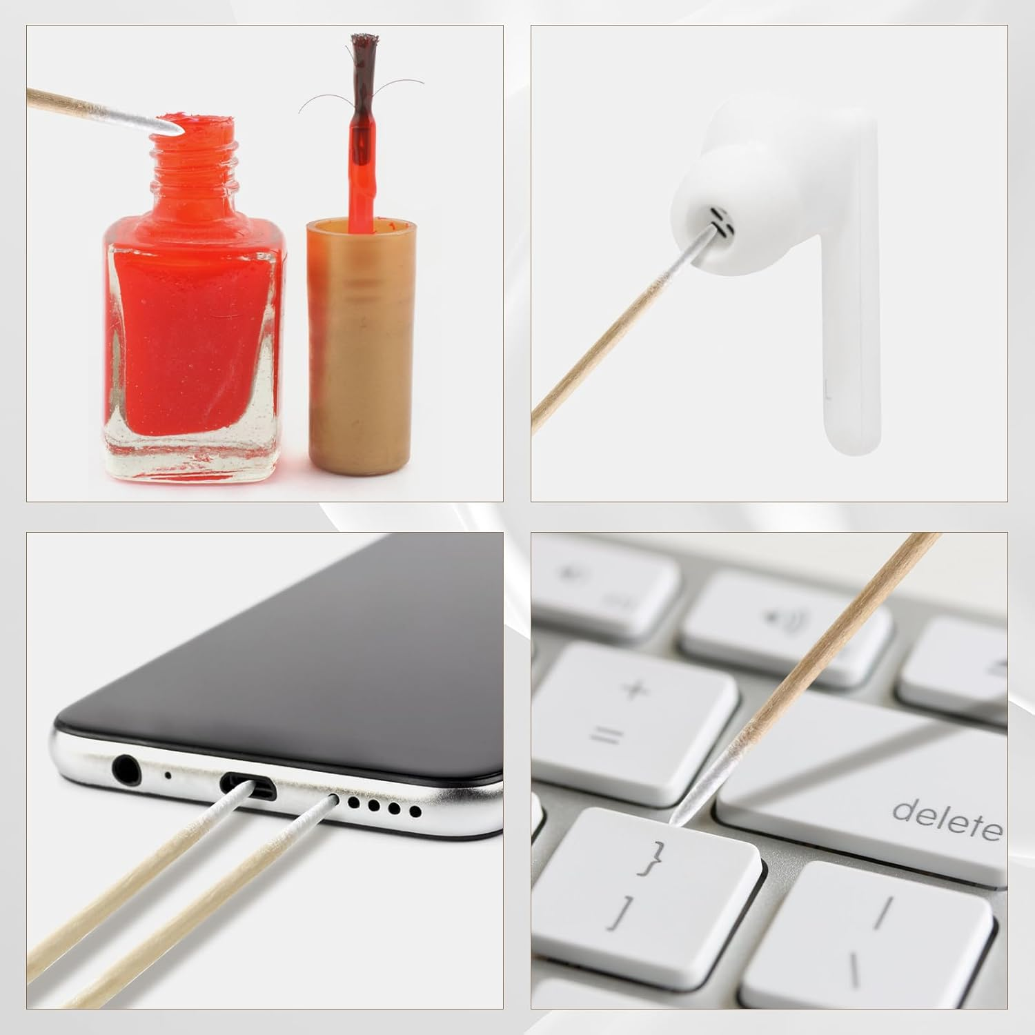 400Pcs Pointed Cotton Swabs in Storage Box - Precision Microblading Cotton Swabs with Wooden Sticks for Makeup, Cleaning Nail Polish, Eyebrow, Tattoo Permanent Supplies, Craft image number 4