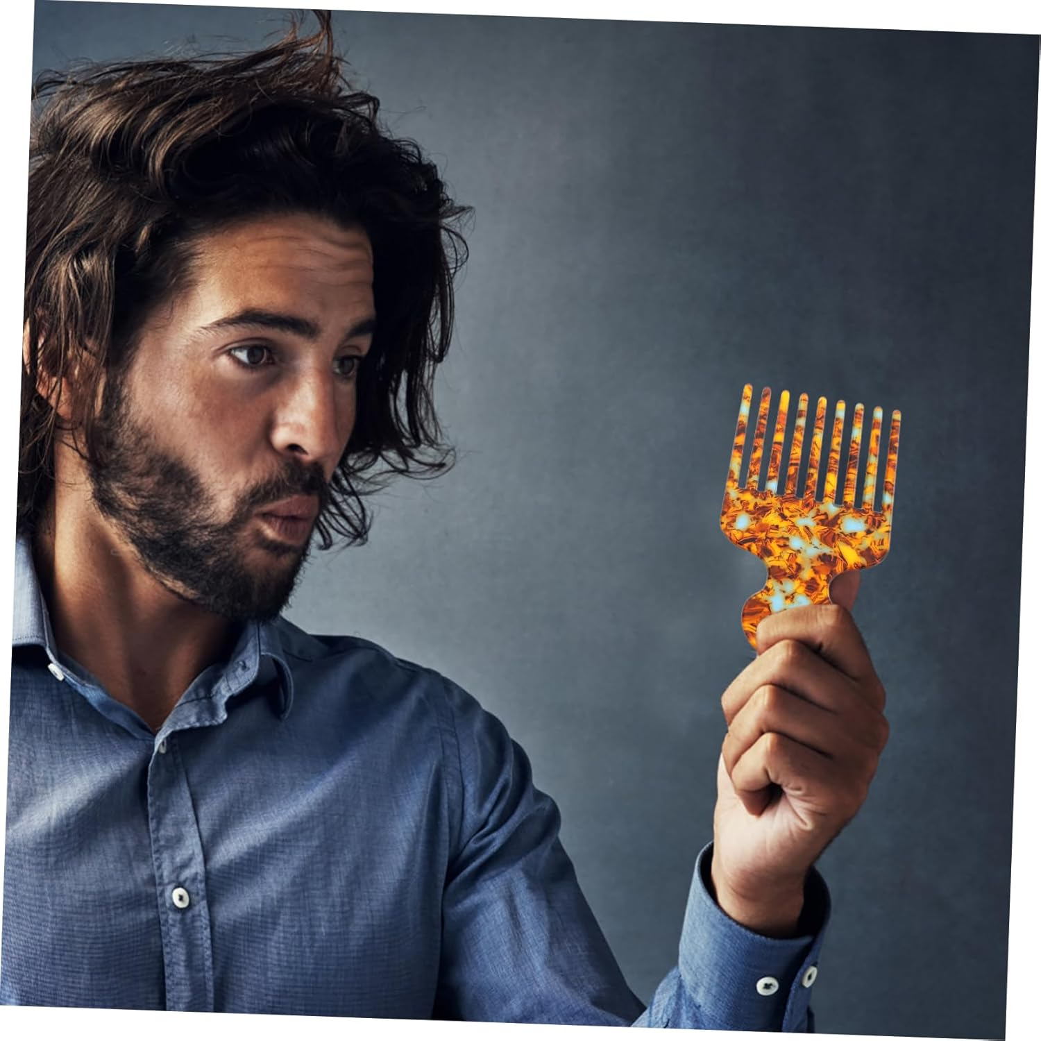 WEKADRIN 2Pcs Vibrant Acetate Hair Stylist Comb with Fine Teeth for Precision Styling Detangling and Sectioning Braids Wigs Curly American African Hair Lightweight Portable Design image number 3