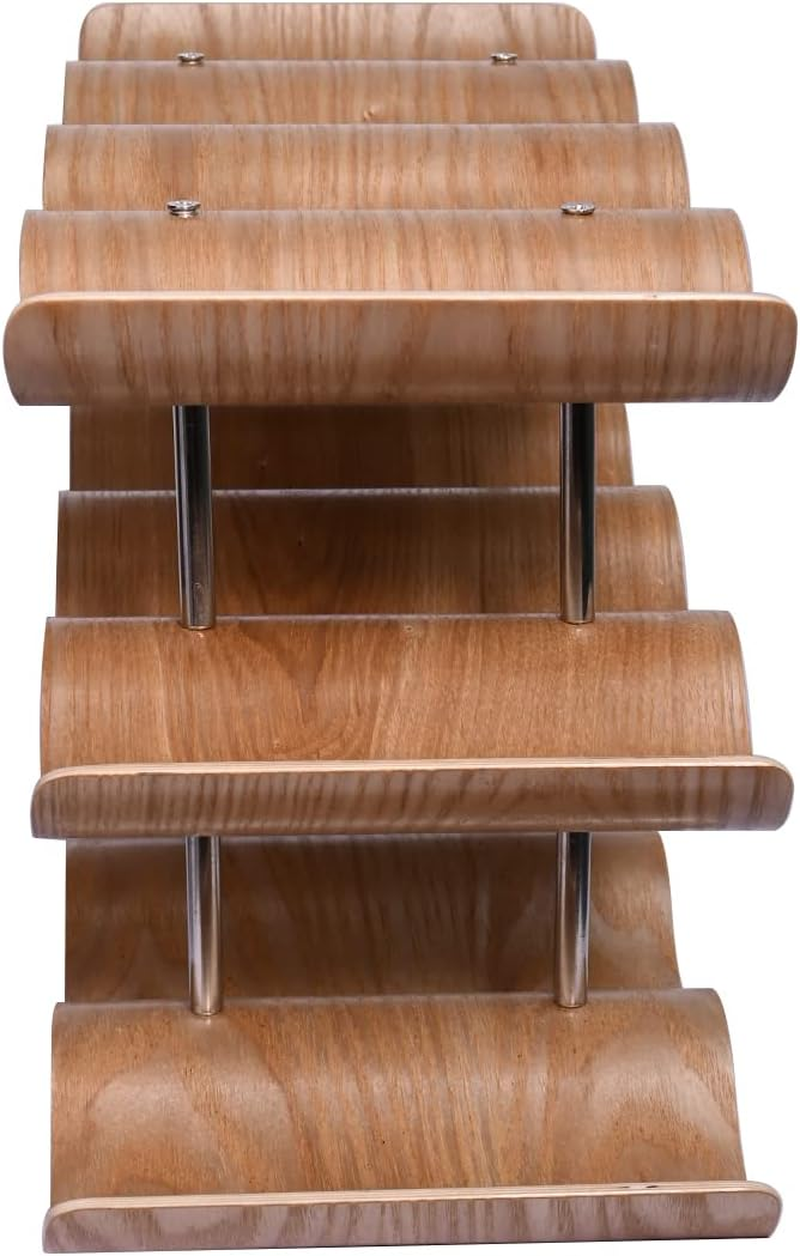 Mosegor Wooden Wine Rack Holds 12 Bottles of Wine，3-Tiers/4-Tiers Wine Bottle Holder Countertop Wave Wine Storage Rack for Home Bar Accessories (3-Tiers) image number 3