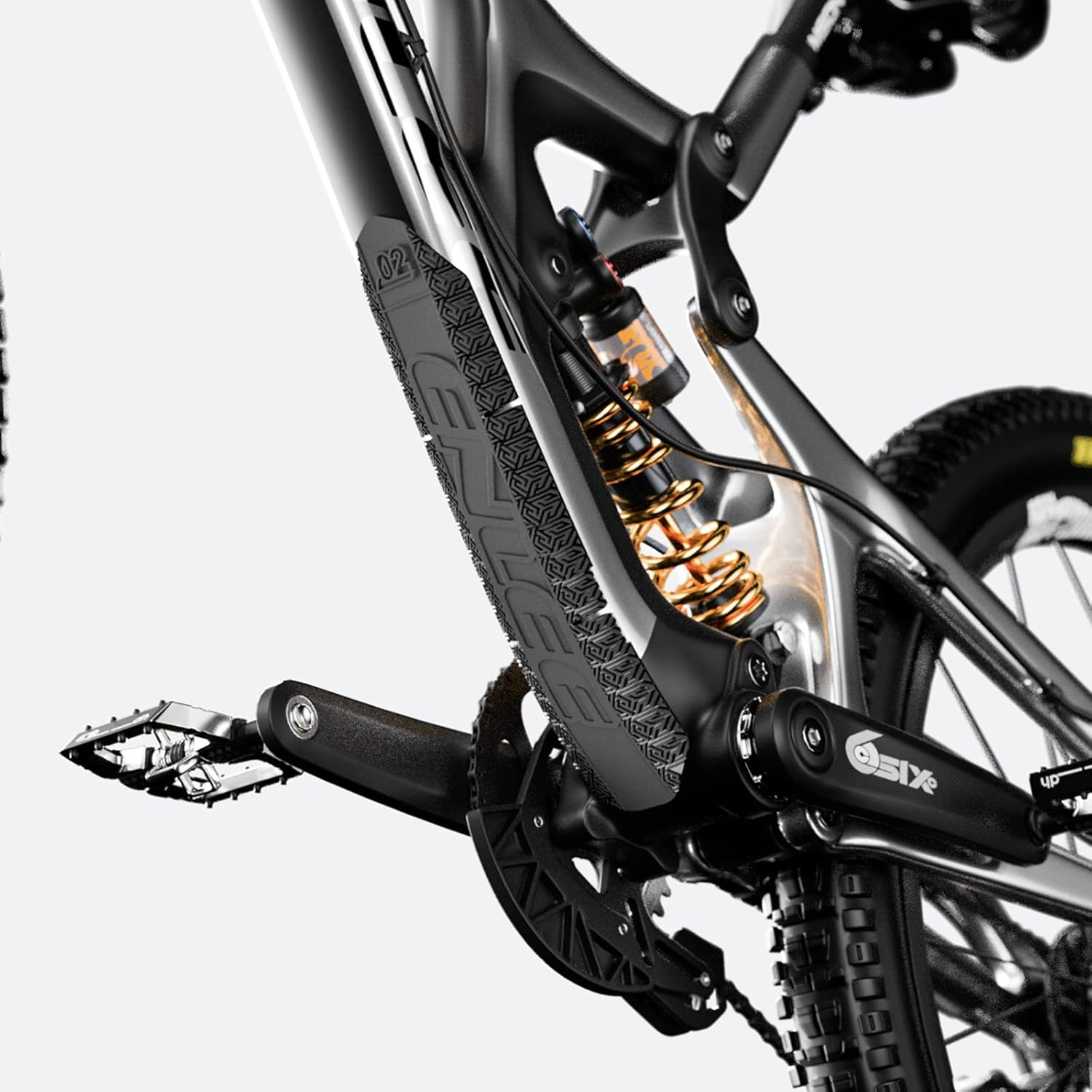 ENLEE Mountain Bike down Tube Frame Protector, 3M MTB Bicycle Frame Guard - Protect the Bike from Collision and Scratch - Black 2 image number 3