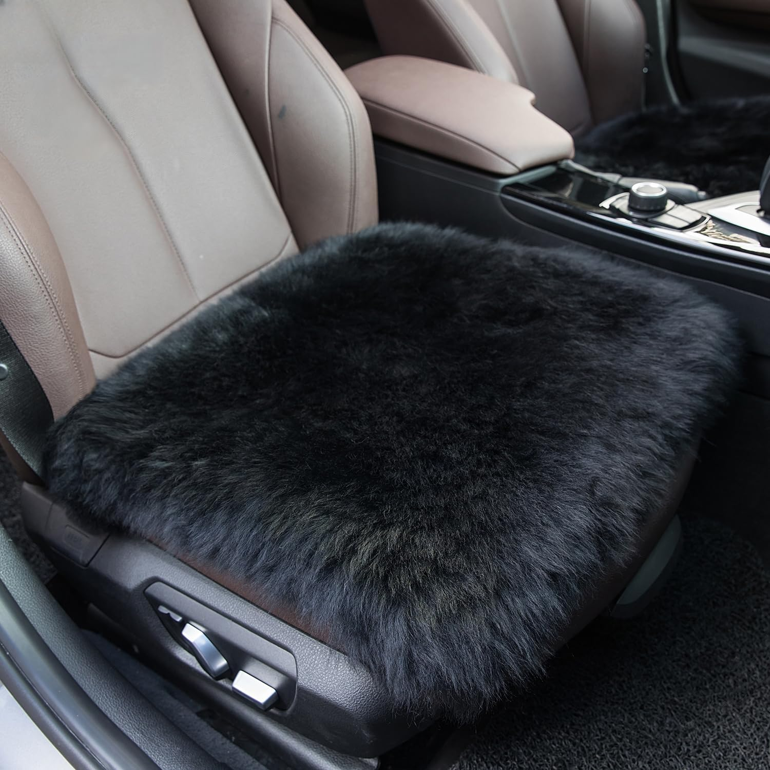Winter Warmth: Universal Sheepskin Seat Cushion Cover - Natural Wool, for Cars, Trucks, Suvs & Vans - Cozy & Stylish Driving Companion Front Pink