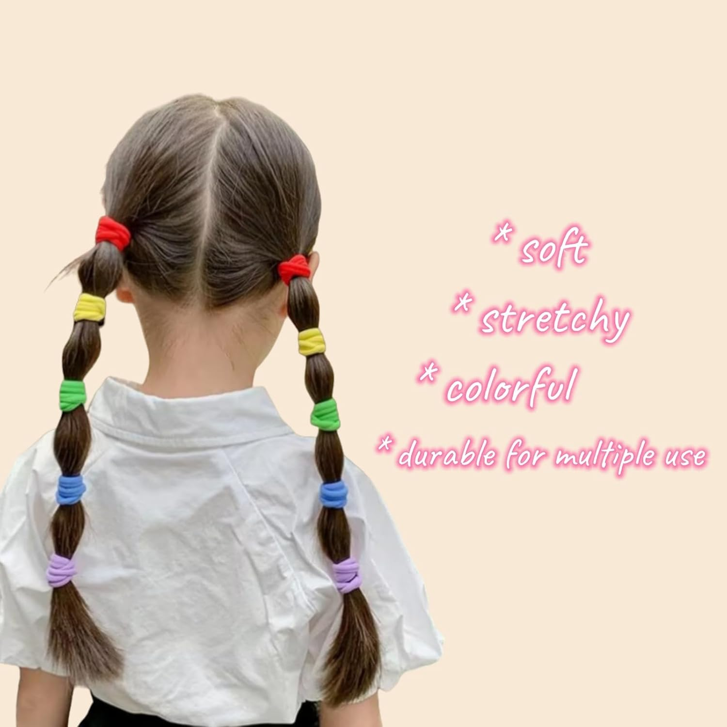 Pack of 200 Small Hair Bobbles for Girls, Elastic Hair Bobbles, Ponytail, Colourful, Mini Headband for Baby, Toddlers, Girls (Purple) image number 3