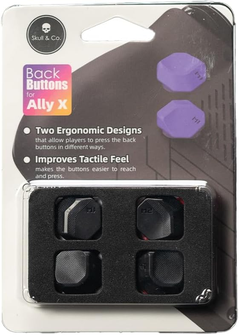 Skull & Co. Back Button Enhancement Set for ROG Ally X, Improvement Button Protection Kit for ROG Ally X - Black, 4Pcs