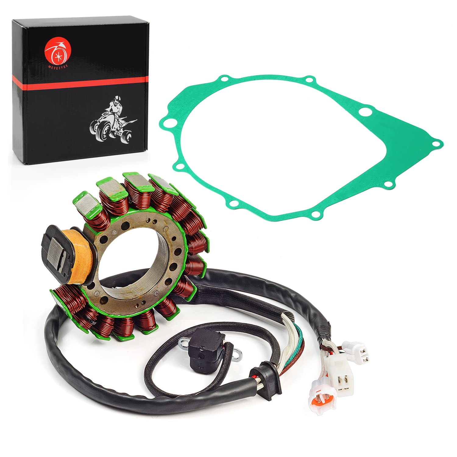 Stator with Gasket for Yamaha Warrior 350 YFM350 1996-2001 Big Bear 350 1995-1997 Kodiak 400 1993-1998 3HN-85510-10-00 3GD-15451-00-00 image number 2