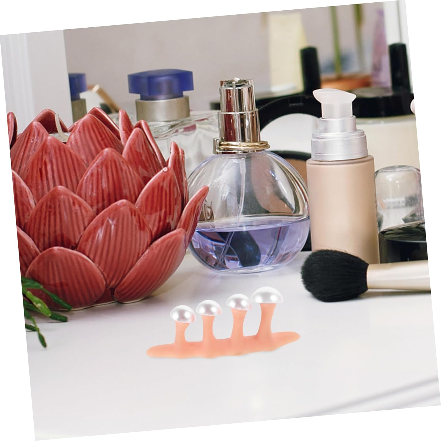 2Sets Nail Separator for Pedicure Silicone Toe Separators Pearl Decor Toenail Spacers for Nail Art and Manicure image number 5