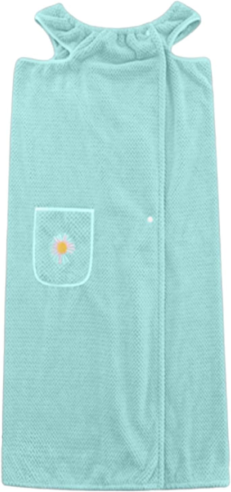 Womens Wearable Bath Towel, with Pockets Bathrobe Bath Towel Wrap, Bathtub Shower Dress, Absorbent Bathing Skirt for Sauna Spa Shower,Bath Towels,Suitable for Home, Swimming, Beach (Pink)