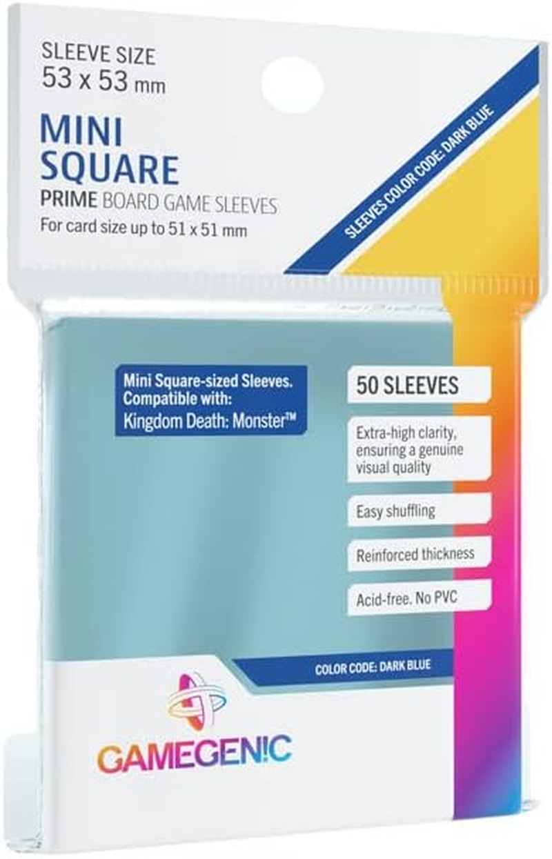 Gamegenic Mini Square Sized/Kingdom Death Monster Prime Board Game Sleeves with 50 Sleeves per Pack image number 2