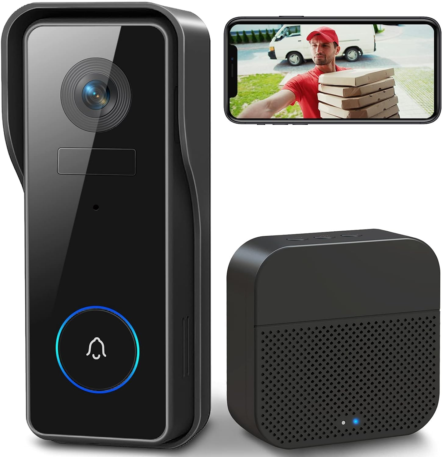 XTU Doorbell Camera with Chime - No Subscribe Video Doorbell - Two-Way Audio - PIR Motion Detection - IP66 Waterproof - Anti-Theft Alarm - Night Vision - 2.4Ghz Wi-Fi - Sd/Cloud Storage image number 6