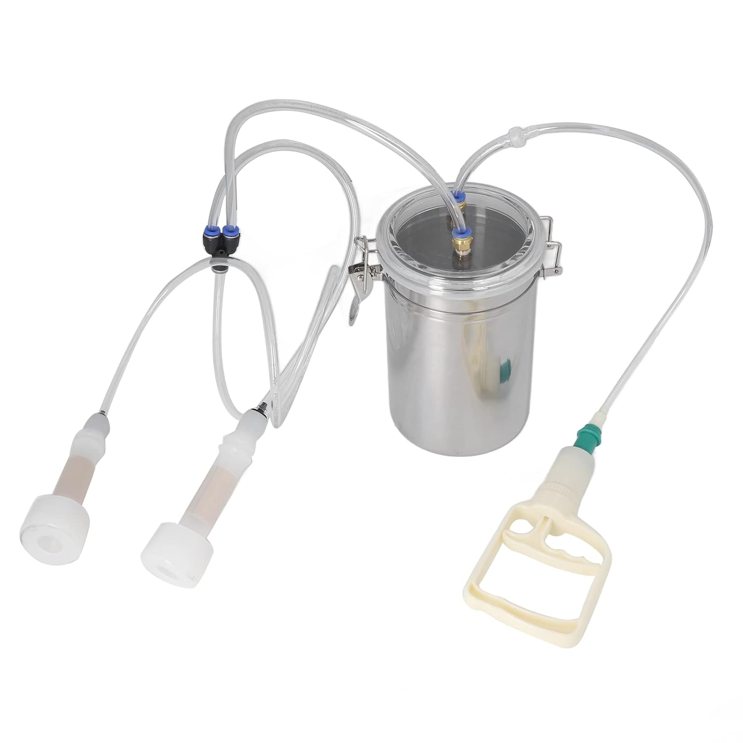 Manual Milking Machine 2000Ml Effort Saving Control, Stainless Steel Bottle Portable Milking Kit, 2L Goat Milking Machine, Cow Milking Machine Portable for Milk Plant Farm image number 4