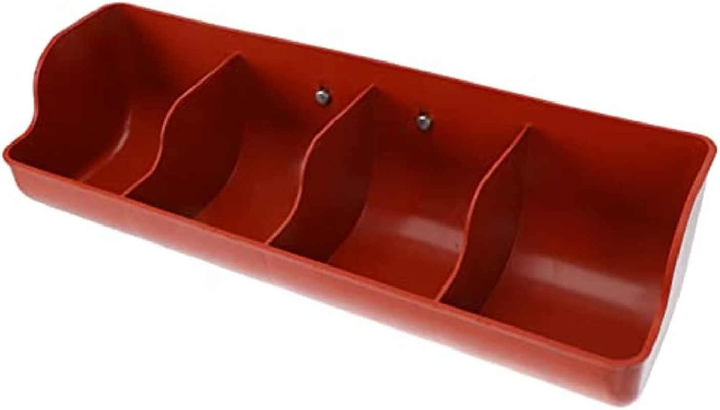 Goat Feeder for Grain, 4-Compartment Mountable Feed Trough, Plastic Fence Feeder for Pigs, for Pigs, Goat, Livestock Feeding, Qzjijosen