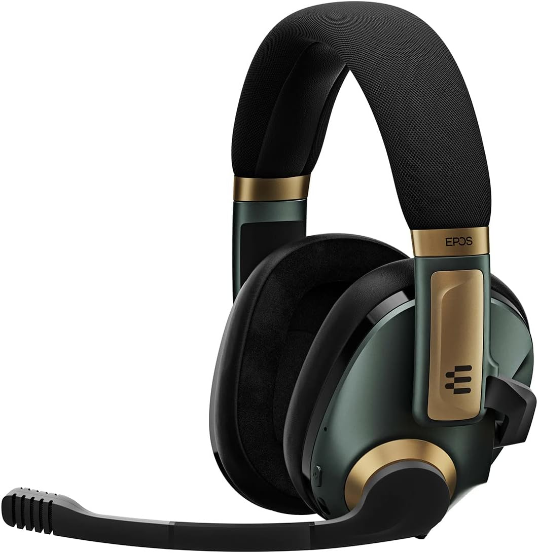 EPOS Audio Gaming H3PRO Hybrid Wireless Gaming Headset with Bluetooth and ANC, Detachable Boom Arm, Smart Button Audio Mixing (Racing Green), One Size Fits All