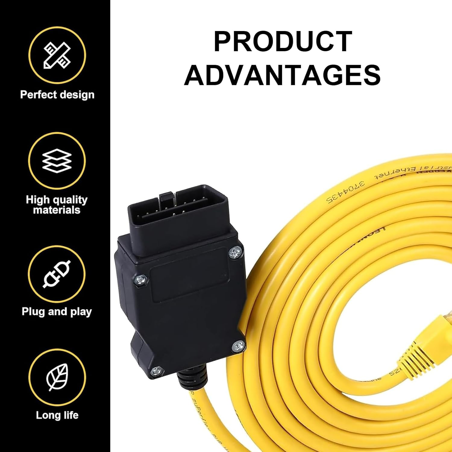 BMW ENET Cable Adapter &ndash; Fast & Stable Data Transmission, Multi-Function Coding & Programming, Plug & Play for F-Series BMW Cars（1.8M） image number 4