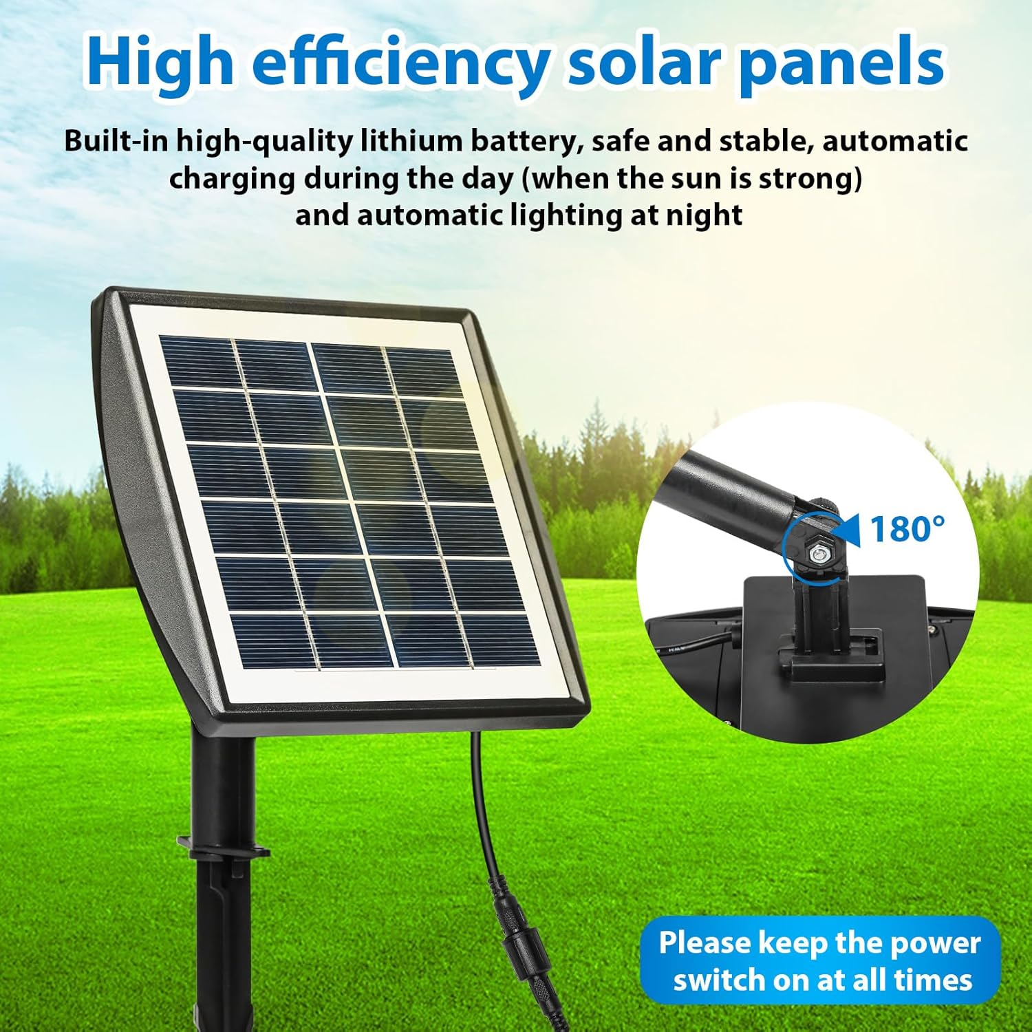 Jadeshay Solar Pond Lighting, 6 V 2 W Polycrystalline Solar Panel Diving Spotlight Solar Underwater Spotlight with 1 W 3 Lamps Waterproof Landscape Spotlight for Garden Pond image number 2