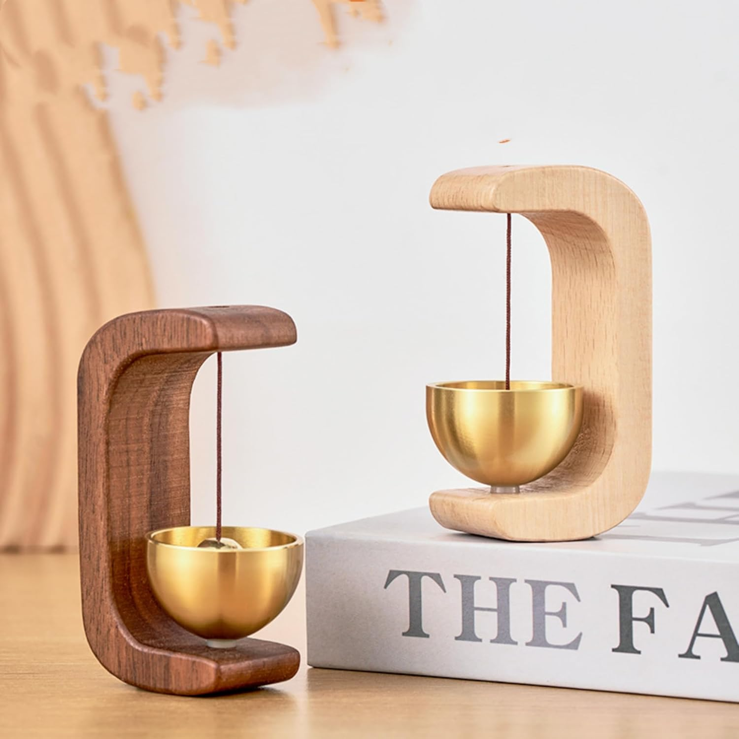 Door Chimes When Door Opens Doorbell Wooden C Shape Wind Chime image number 3