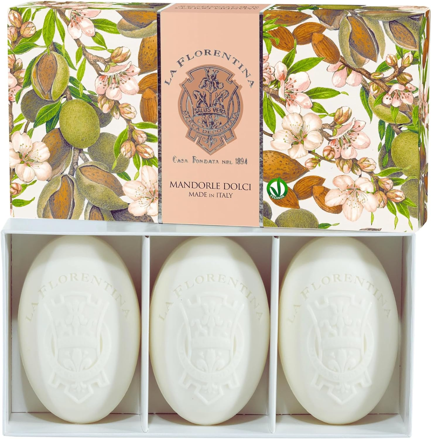 La Florentina Sweet Almond 3 Oval Soaps 150G image number 1