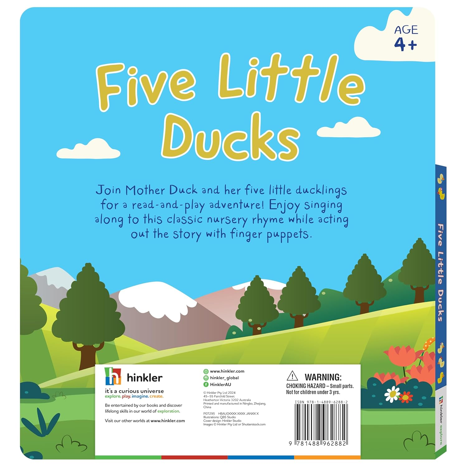 Five Little Ducks Finger Puppet Board Book &ndash; Interactive Nursery Rhyme Book with Felt Puppets &ndash; Babies Children Kids Ages 0-3 image number 3