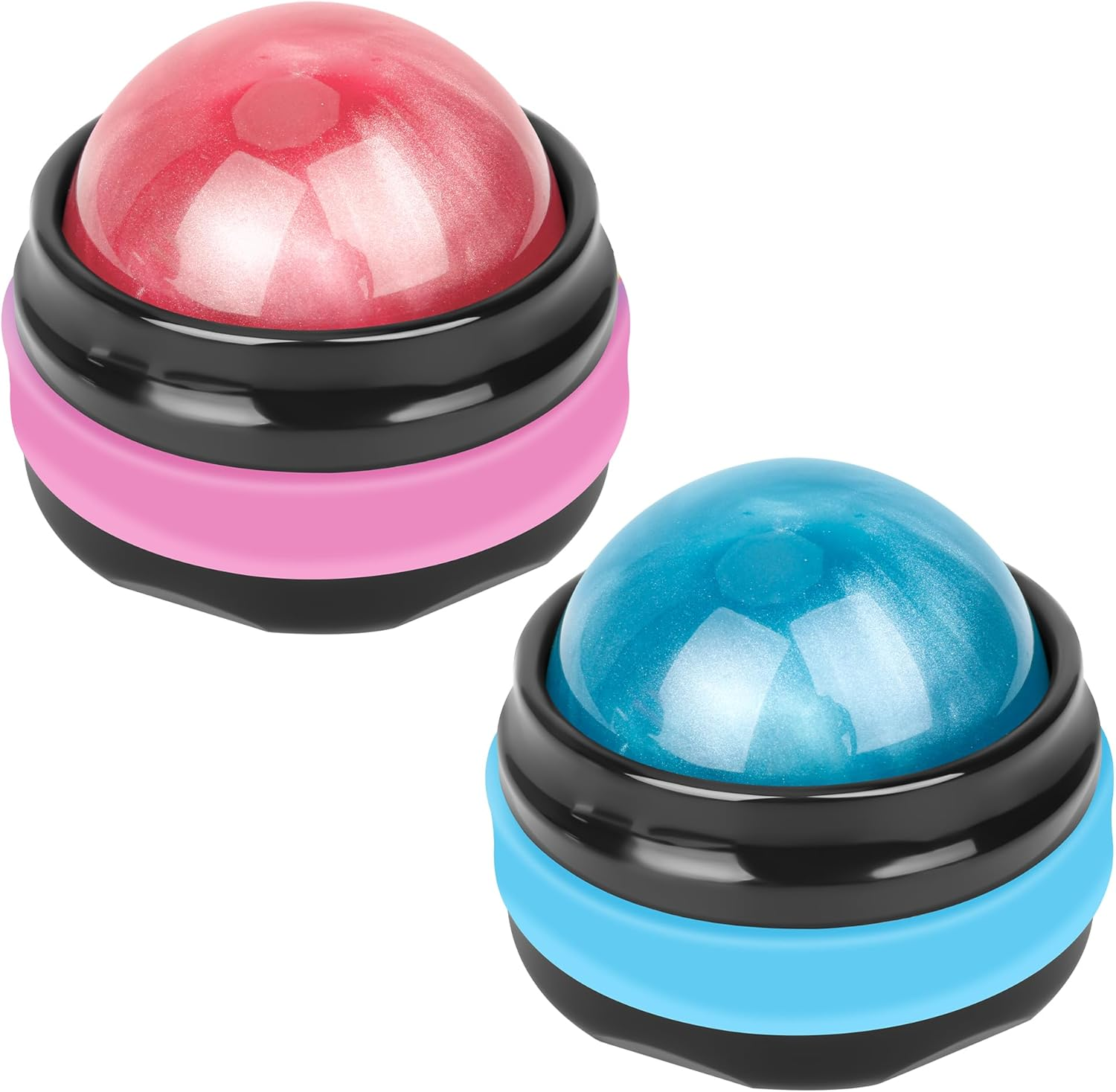 Coolrunner Massage Ball, Manual Roller Massager, 2-Pack Handheld Self Massage Therapy and Relax Full Body Tools for Sore Muscles, Shoulders, Neck, Arms, Legs, Back, Foot, Body(Blue&Purple)