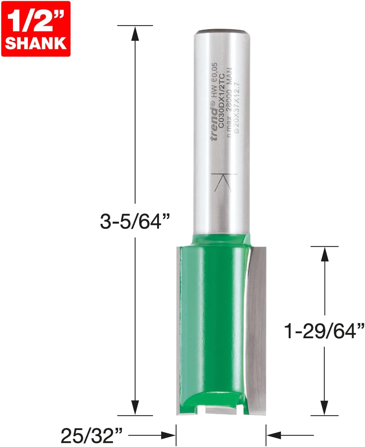 Trend C030DX1/2TC Craft Pro Two Flute Cutter, 20 Mm Diameter image number 6