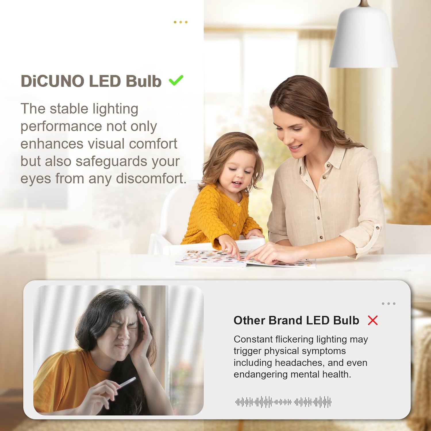 Dicuno E14 Bulb, 5W Small Edison Screw Candle Light Bulbs, 550LM, 50W Incandescent Equivalent, Warm White 2700K, CRI90, SES C37 E14 LED for Chandeliers, Pack of 6 image number 3
