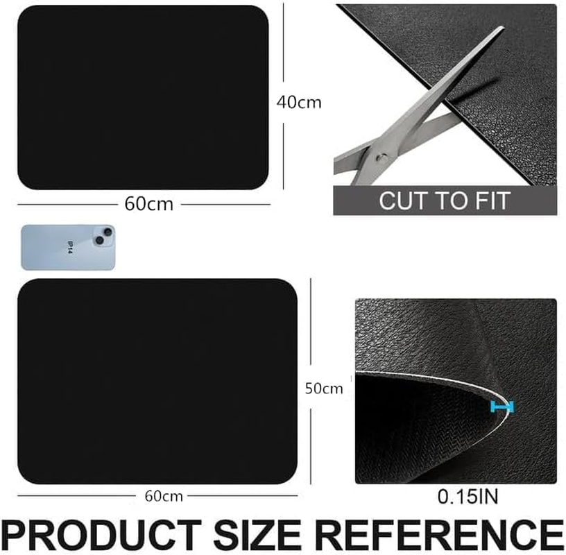 Dish Drying Mat for Kitchen Counter Coffee Machine Mat Counter Protector Spill Mat Non-Slip Rubber Mat for Coffee Machine (2P-BK, L) image number 4