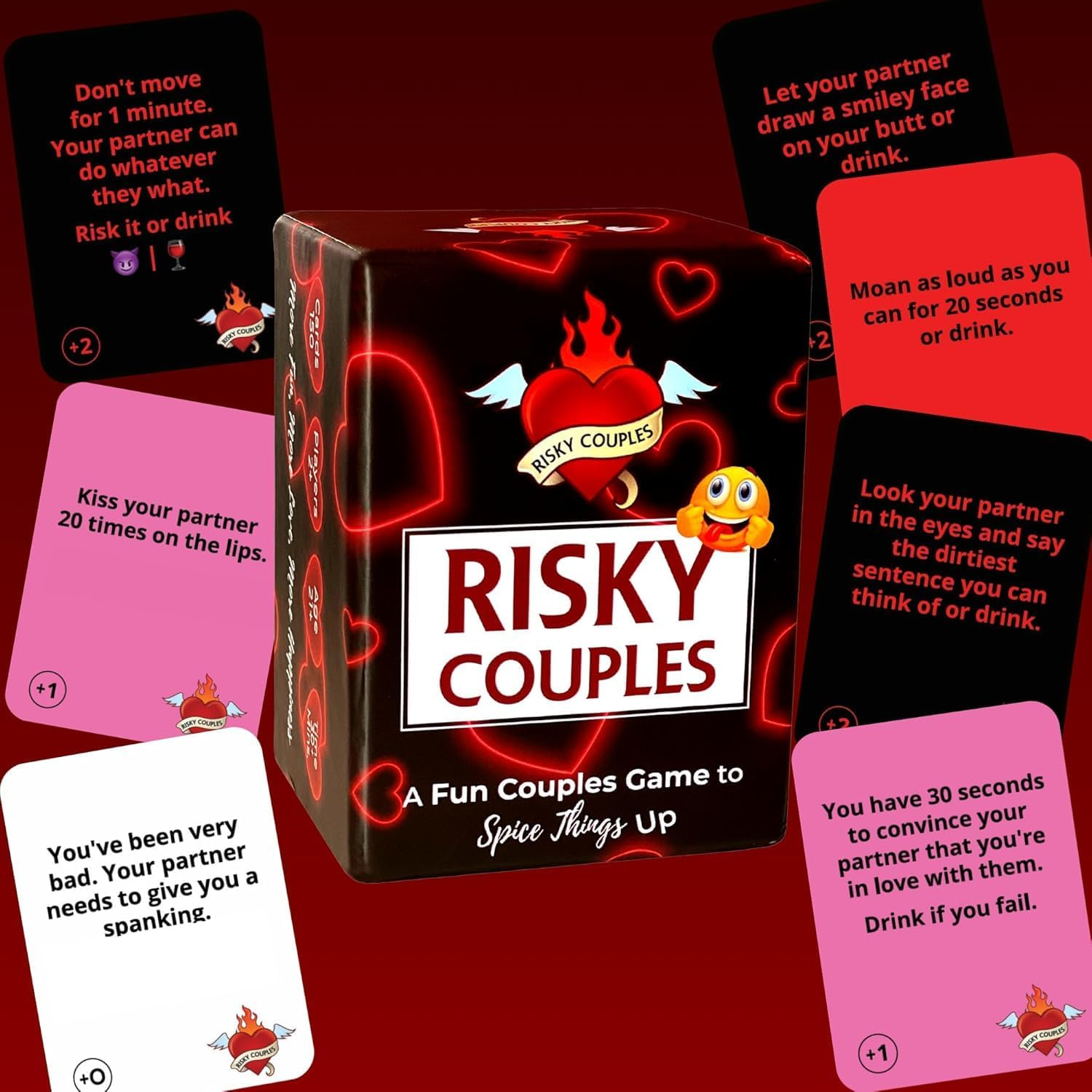 RISKY COUPLES - Super Fun Couples Game for Date Night: 150 Spicy Dares & Questions for Your Partner. Romantic Anniversary & Valentines Gifts image number 6