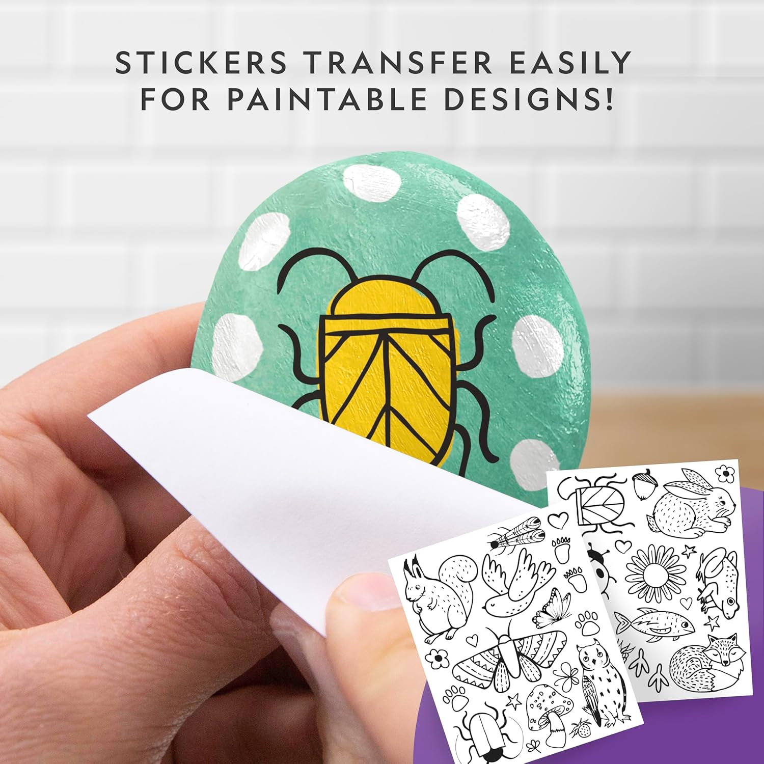 National Geographic Rock Painting Set &ndash; Arts & Crafts for Kids, Decorate 15 Rocks with 10 Paint Colors, Includes Art Supplies, Creative Activity Kit image number 6