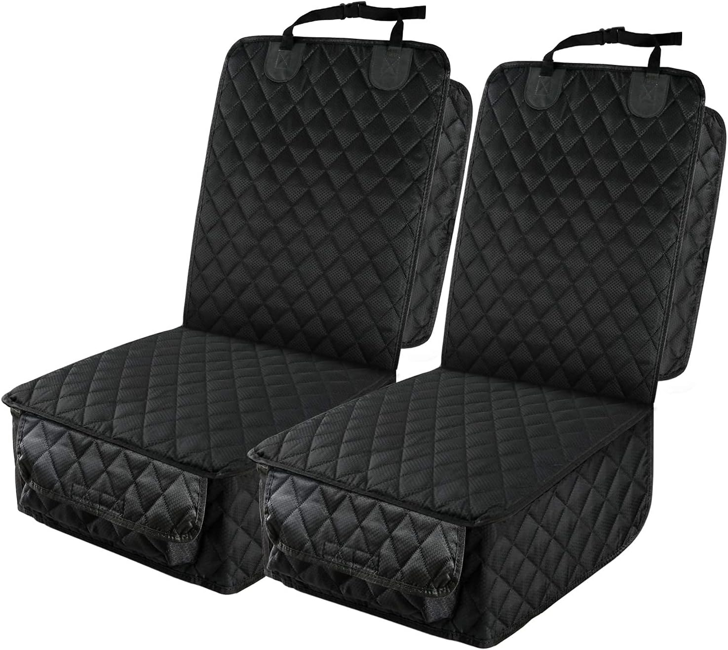 PETICON Waterproof Front Seat Car Cover 2 Pack, Full Protection Dog Car Seat Cover with Side Flaps, Nonslip Scratchproof Captain Chair Seat Cover Fits for Cars, Trucks, Suvs, Jeep, Black image number 3
