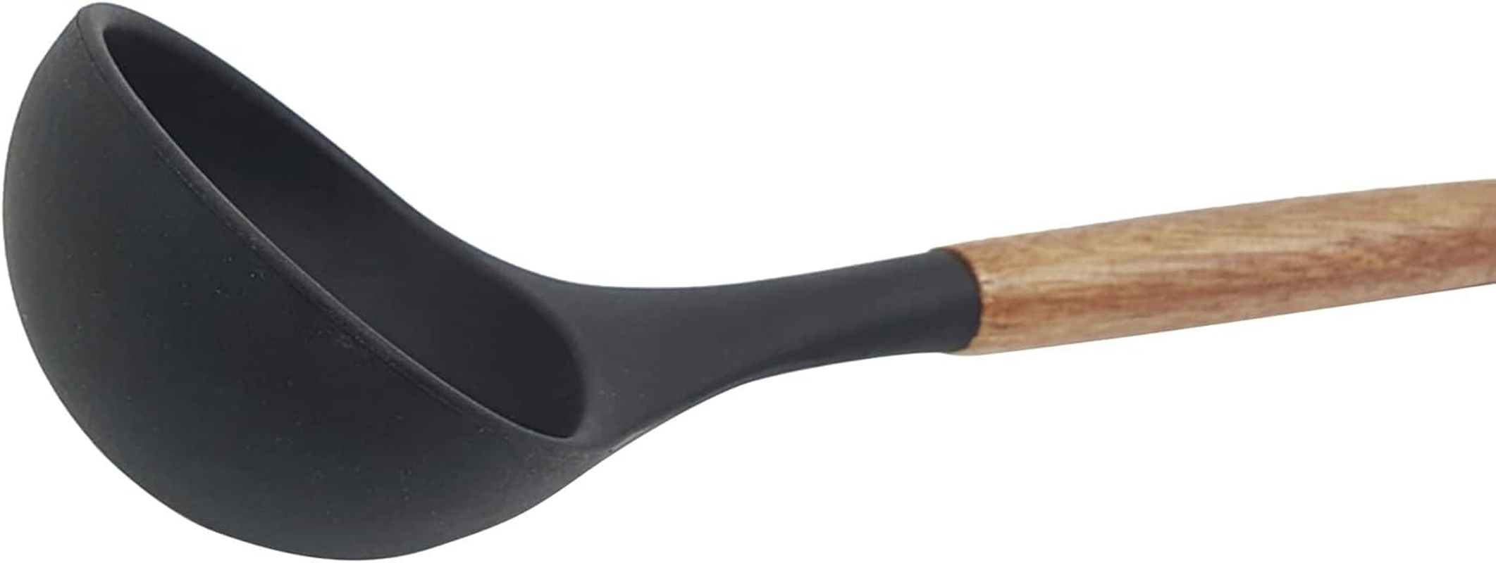 St Clare Silicone Ladle with Acacia Handle, Black